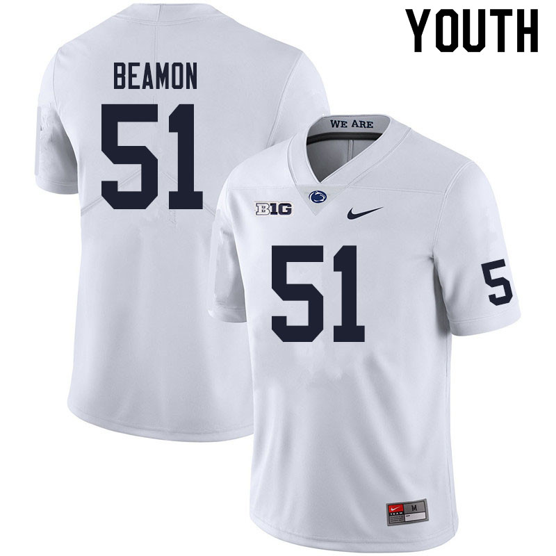 Youth #51 Hakeem Beamon Penn State Nittany Lions College Football Jerseys Sale-White